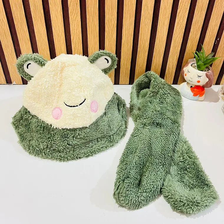 SOMBRERITO CON BUFANDA PARA NIÑOS 3D ANIMALITOS MOD# 711 13
