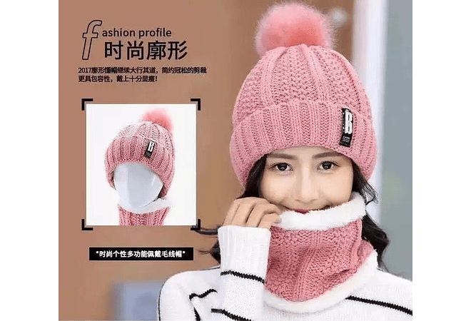 GORRO CON BUFANDA JUVENIL/ADULTO DAMA MOD# 706 🧣