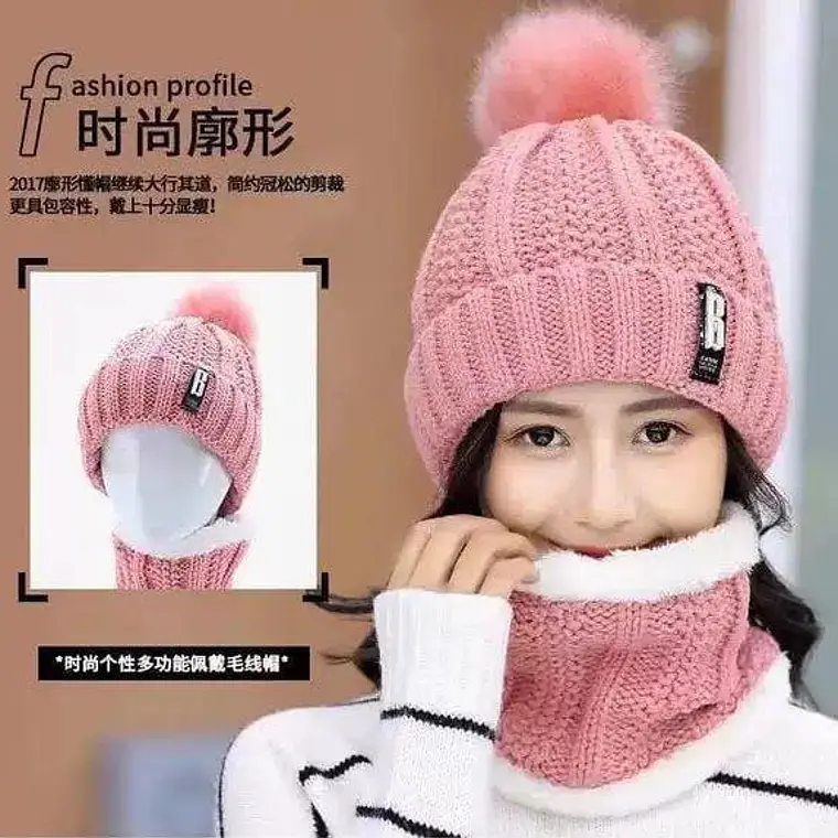 GORRO CON BUFANDA JUVENIL/ADULTO DAMA MOD# 706 🧣 3