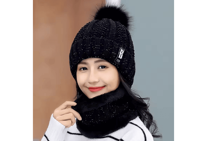 GORRO CON BUFANDA JUVENIL/ADULTO DAMA MOD# 706 🧣