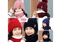 GORRO CON BUFANDA JUVENIL/ADULTO DAMA MOD# 706 🧣