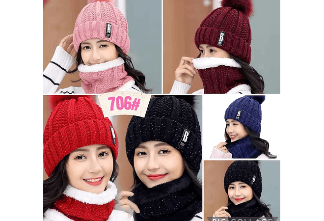 GORRO CON BUFANDA JUVENIL/ADULTO DAMA MOD# 706 🧣