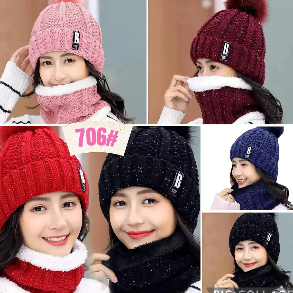 GORRO CON BUFANDA JUVENIL/ADULTO DAMA MOD# 706 🧣 2