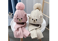 GORRO INFANTIL CON POMPÓN Y BUFANDA DISEÑO OSITO 3D MOD# 700