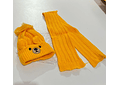 GORRO INFANTIL CON POMPÓN Y BUFANDA DISEÑO OSITO 3D MOD# 700