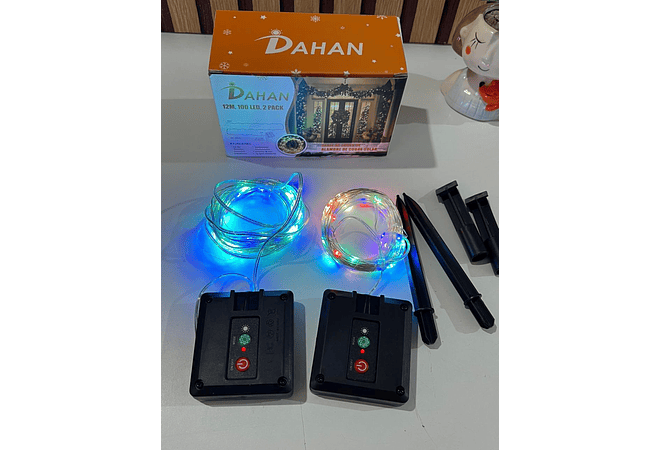 12 MTS DÚO SOLAR SERIE DE LUZ  DE COLORES DE ALAMBRE DE COBRE