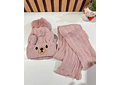 GORRO INFANTIL CON POMPÓN Y BUFANDA DISEÑO OSITO 3D MOD# 700