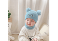 GORRITO PARA BEBÉS CON 2 POMPONES + BUFANDA CORTA (LOVE ME MORE) MOD #708