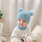 GORRITO PARA BEBÉS CON 2 POMPONES + BUFANDA CORTA (LOVE ME MORE) MOD #708 - Miniatura 2