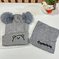 GORRITO PARA BEBÉS CON 2 POMPONES + BUFANDA CORTA (LOVE ME MORE) MOD #708 - Miniatura 7