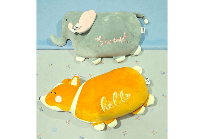 PELUCHE ALMOHADA CON FRAZADA (ELEFANTE O PERRITO) MOD#328AER Y L95-328H 🐕 🐘