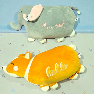 PELUCHE ALMOHADA CON FRAZADA (ELEFANTE O PERRITO) MOD#328AER Y L95-328H 🐕 🐘