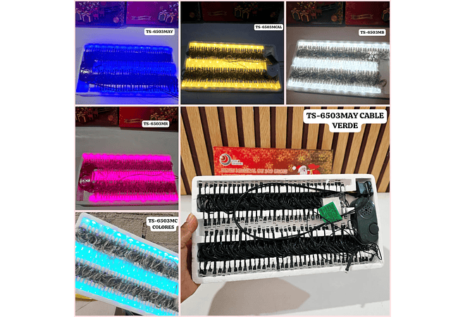 10 MTS SERIE MÚSICAL LUZ CÁLIDA, BLANCA, AZUL O ROSA MOD# TS-6503MB, MCAL,MAY,MR O MC