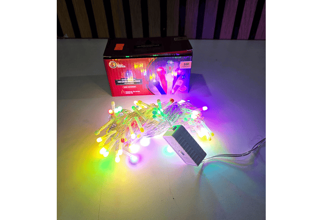 7 MTS SERIE NAVIDEÑA DE COLORES (CON 100 FOQUITOS)MOD# TS-1015C