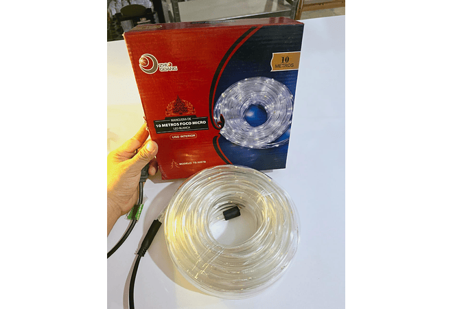 10 MTS MANGUERA NAVIDEÑA CALIDA O BLANCA MOD# TS-3097B O TS-3097CAL