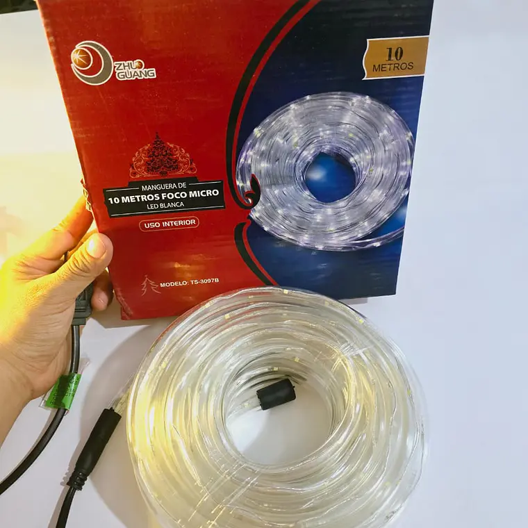 10 MTS MANGUERA NAVIDEÑA CALIDA O BLANCA MOD# TS-3097B O TS-3097CAL 4