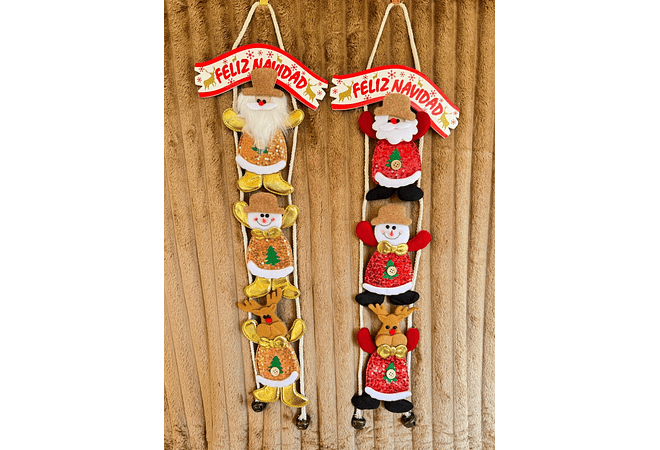 COLGANTE LARGO NAVIDEÑO DE 3 FIGURAS mod#FL15-5T88