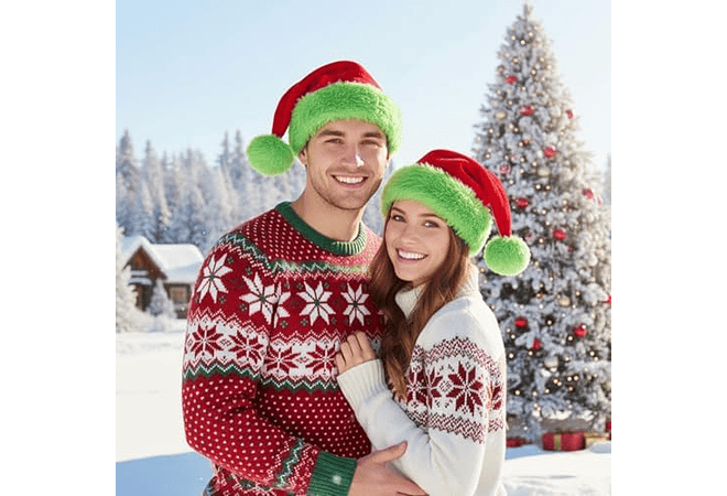 GORRO ROJO CON VERDE SANTA MOD# GRNA-WX30