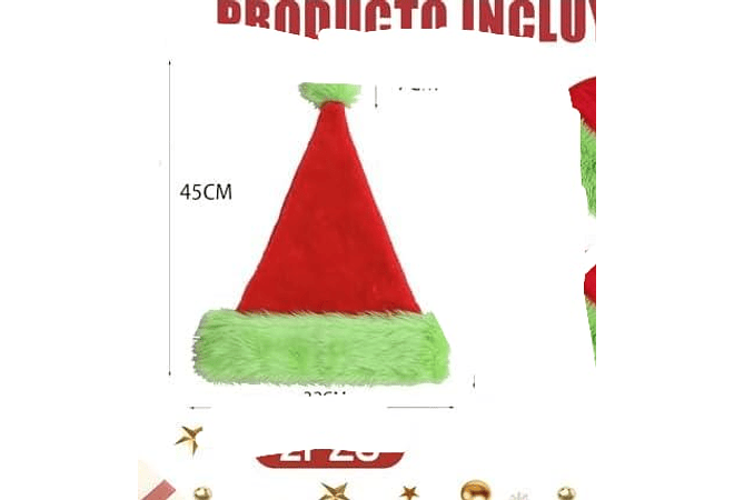 GORRO ROJO CON VERDE SANTA MOD# GRNA-WX30