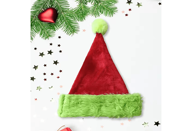 GORRO ROJO CON VERDE SANTA MOD# GRNA-WX30