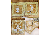 FUNDA NAVIDEÑA DORADA SANTA, RENO O MUÑECO MOD# NH31-6X08