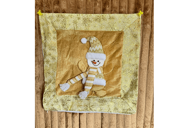 FUNDA NAVIDEÑA DORADA SANTA, RENO O MUÑECO MOD# NH31-6X08