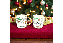 TAZA 350ML CERAMICA GRUESA  MERRY CHRISTMAS MOD# 287-821 🎄  (sin caja)