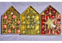 CAJITA EN FORMA DE CASA CON 19 ADORNOS+1 ESTRELLA MOD# N2410-5X50🎁🎉