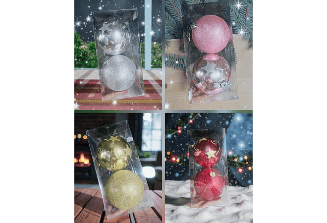 CAJA CON DOS ESFERAS ESTRELLA Y DIAMANTINA JUMBO MOD# 15E-8X03🎁🎉