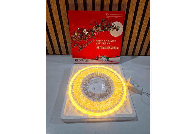 4 MTS SERIE MÚSICAL NAVIDEÑA POLARIS COLOR BLANCO FRÍO ó CALIDO (100 LUCES) MOD# LED-100-BLANCO Ó CALIDO ❄️☃️