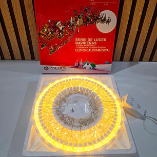 4 MTS SERIE MÚSICAL NAVIDEÑA POLARIS COLOR BLANCO FRÍO ó CALIDO (100 LUCES) MOD# LED-100-BLANCO Ó CALIDO ❄️☃️
