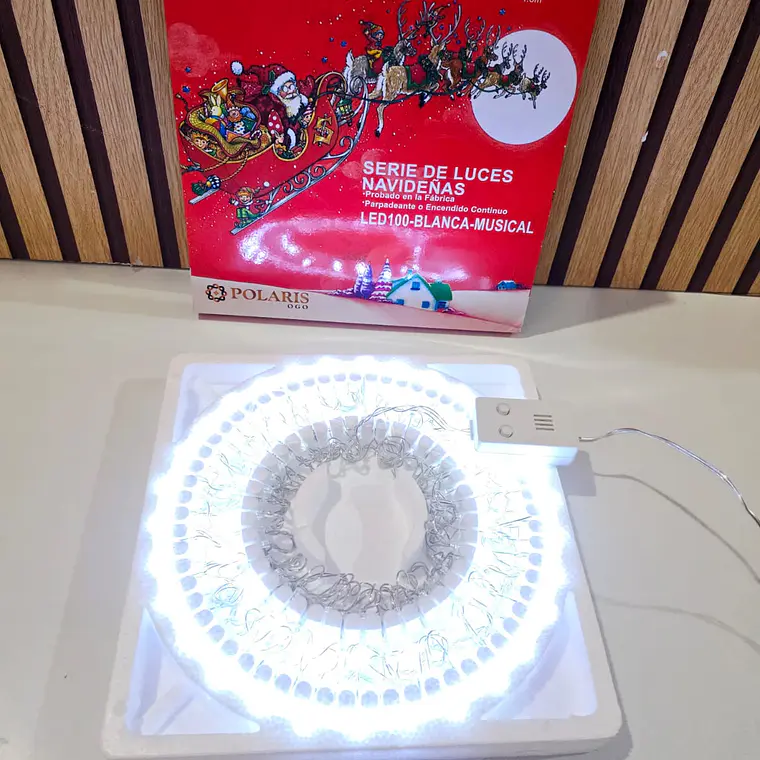 4 MTS SERIE MÚSICAL NAVIDEÑA POLARIS COLOR BLANCO FRÍO ó CALIDO (100 LUCES) MOD# LED-100-BLANCO Ó CALIDO ❄️☃️ 3