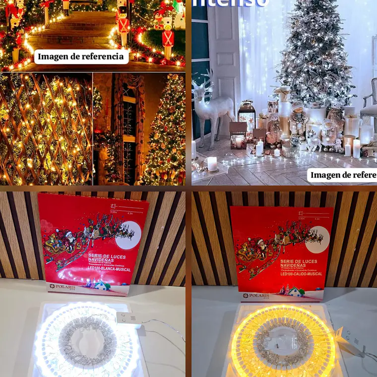 4 MTS SERIE MÚSICAL NAVIDEÑA POLARIS COLOR BLANCO FRÍO ó CALIDO (100 LUCES) MOD# LED-100-BLANCO Ó CALIDO ❄️☃️ 1