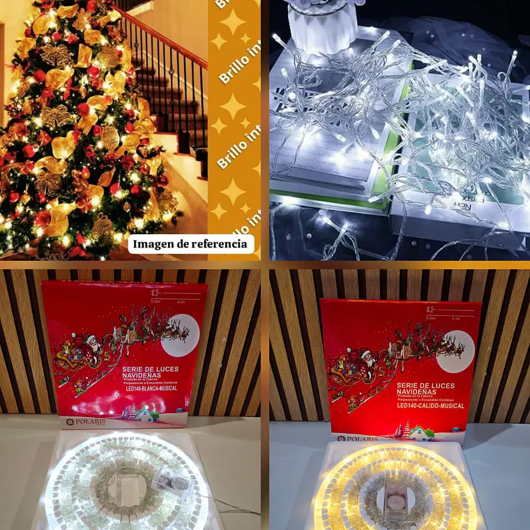 6 MTS SERIE NAVIDEÑA POLARIS MÚSICAL LUZ CALIDA Y BLANCO FRÍO (140 LUCES) MOD# LED-140-CALIDO O 140-BLANCO ❄️🎄 1