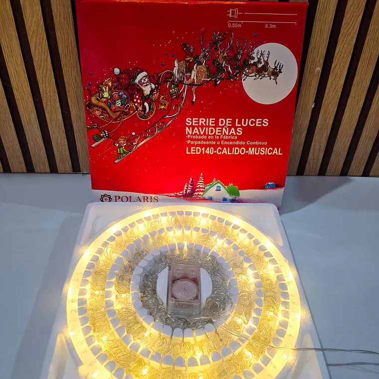 6 MTS SERIE NAVIDEÑA POLARIS MÚSICAL LUZ CALIDA Y BLANCO FRÍO (140 LUCES) MOD# LED-140-CALIDO O 140-BLANCO ❄️🎄 3