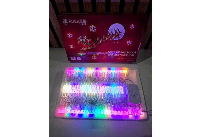 5 MTS SERIE NAVIDEÑA POLARIS MÚSICAL DE COLORES (100 LUCES) MOD# PO-100ST-MULTI ❄️☃️