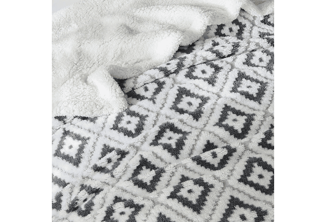 COBERTOR MATRIMONIAL 1.9 X 2.2M DISEÑO ROMBOS MOD# T-30426🔷