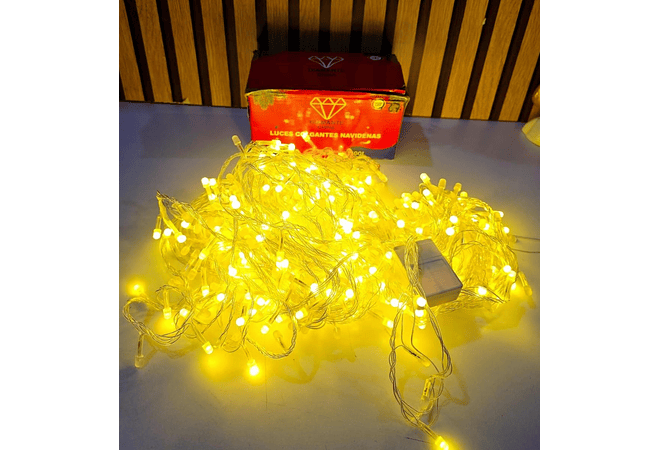 27 MTS SERIE NAVIDEÑA DIAMANTE ESFERITAS MICROFONO CALIDA (500 LUCES) MOD# 352-127❄️