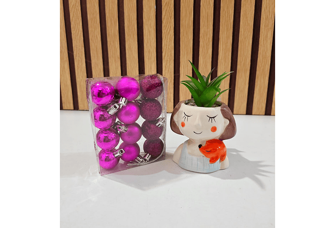 CAJITA CON 12 ESFERITAS NAVIDEÑAS MOD# 12B-1