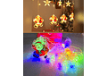 3.5 MTS CASCADA LUCES COLGANTES DIAMANTE SANTA CLOS COLORES MOD# 352-022  ⭐️