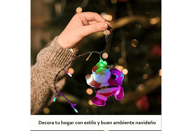 3.5 MTS CASCADA LUCES COLGANTES DIAMANTE SANTA CLOS COLORES MOD# 352-022  ⭐️