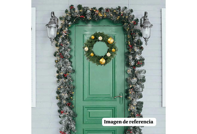 CORONA NAVIDEÑA PARA DECORAR(VERDE LISA)