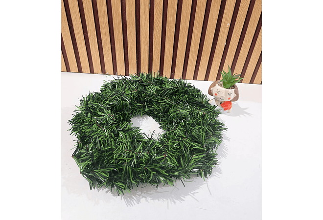 CORONA NAVIDEÑA PARA DECORAR(VERDE LISA)