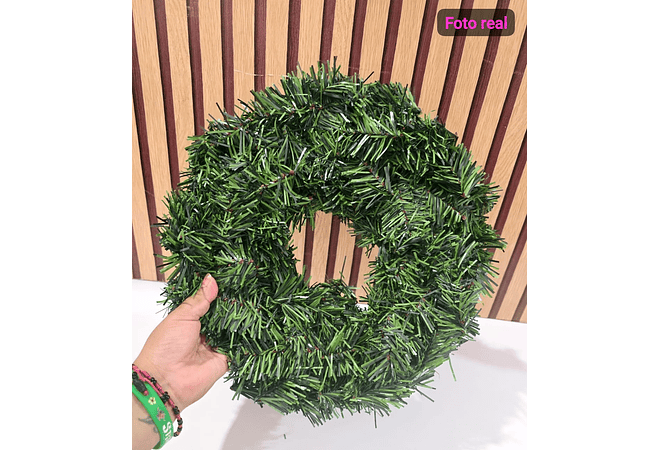 CORONA NAVIDEÑA PARA DECORAR(VERDE LISA)