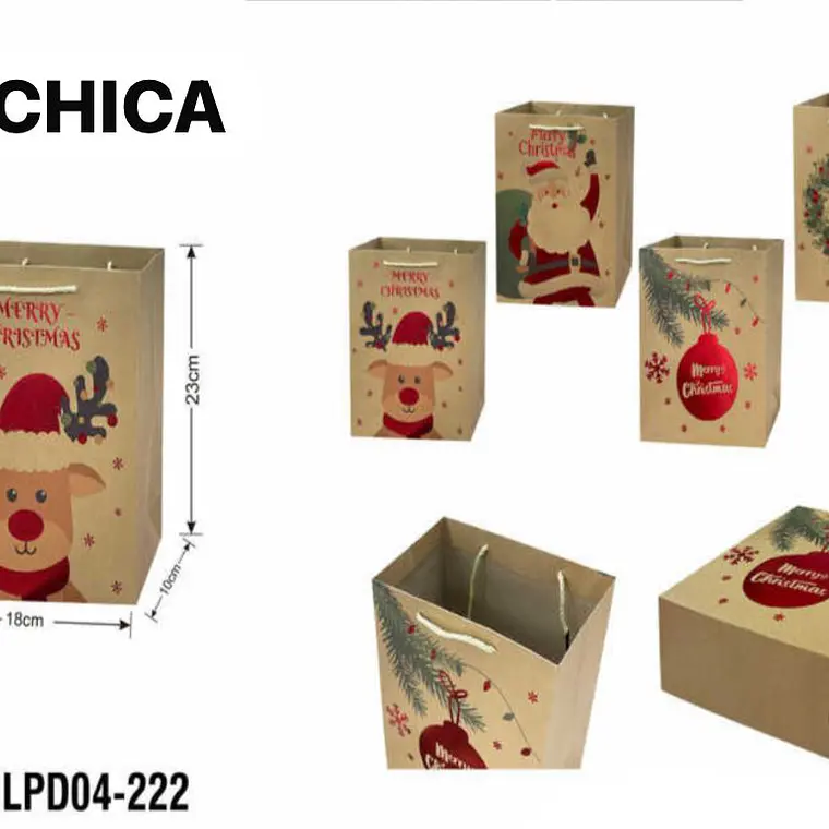 DOCENA DE  BOLSAS PARA REGALO DISEÑO NAVIDAD (CHICA MEDIANA O GRANDE) # LPD04-222 -223 - 224🎄 🎁🛍️ 2