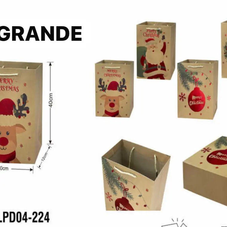 DOCENA DE  BOLSAS PARA REGALO DISEÑO NAVIDAD (CHICA MEDIANA O GRANDE) # LPD04-222 -223 - 224🎄 🎁🛍️ 3
