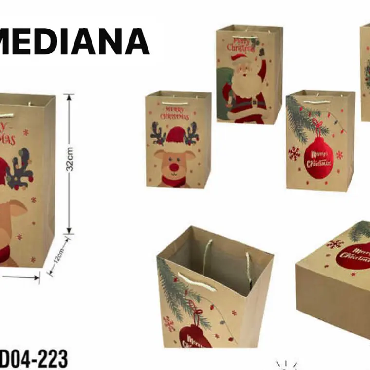 DOCENA DE  BOLSAS PARA REGALO DISEÑO NAVIDAD (CHICA MEDIANA O GRANDE) # LPD04-222 -223 - 224🎄 🎁🛍️ 4