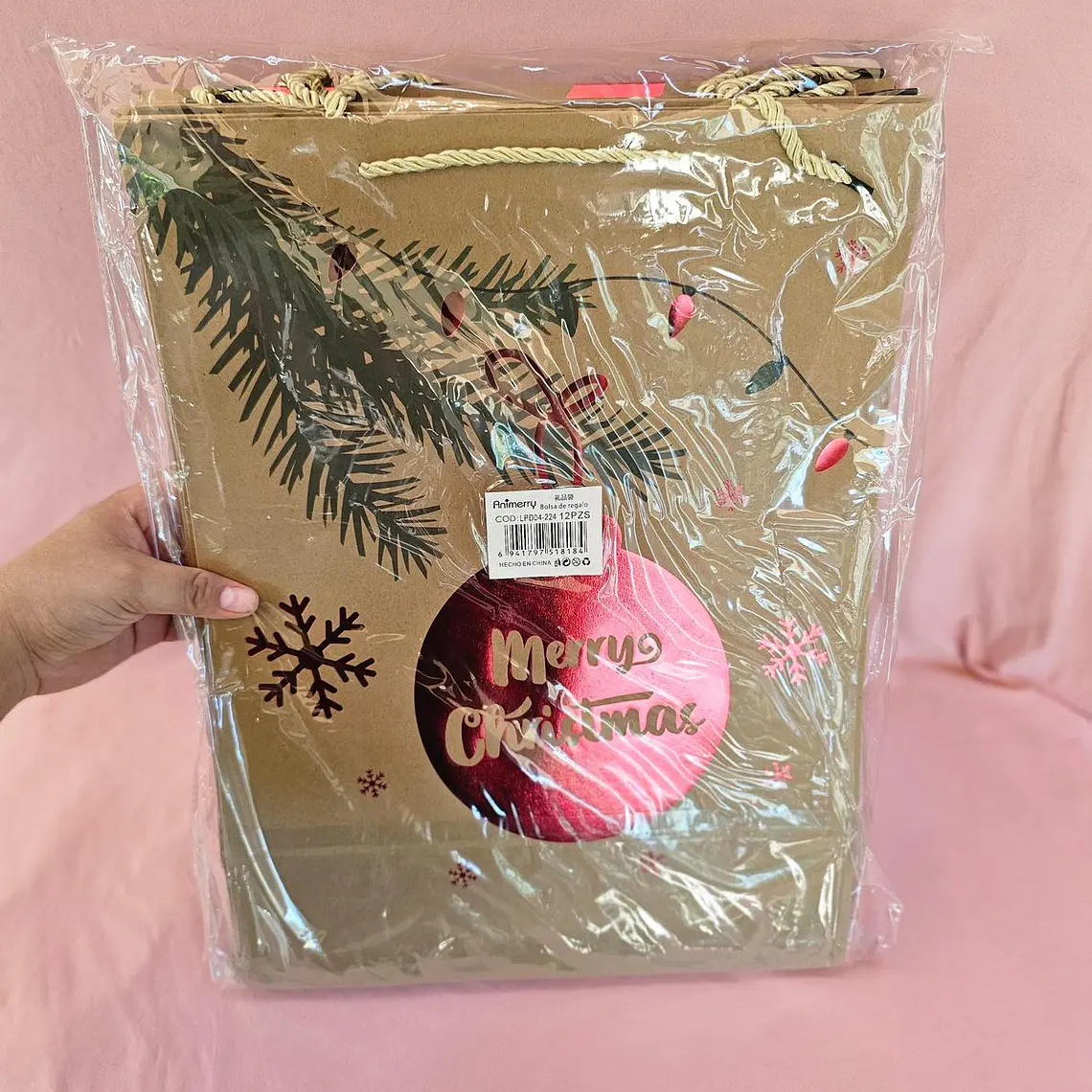 DOCENA DE  BOLSAS PARA REGALO DISEÑO NAVIDAD (CHICA MEDIANA O GRANDE) # LPD04-222 -223 - 224🎄 🎁🛍️ 6