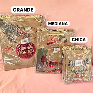 DOCENA DE  BOLSAS PARA REGALO DISEÑO NAVIDAD (CHICA MEDIANA O GRANDE) # LPD04-222 -223 - 224🎄 🎁🛍️