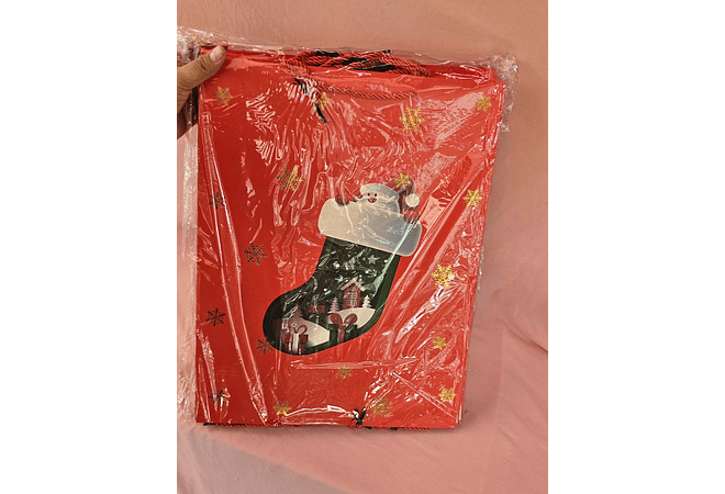 DOCENA DE BOLSAS PARA REGALO DISEÑO NAVIDAD (CHICA MEDIANA O GRANDE) #LPD04-247 -249 - 248 ROJAS🎄 🎁🛍️